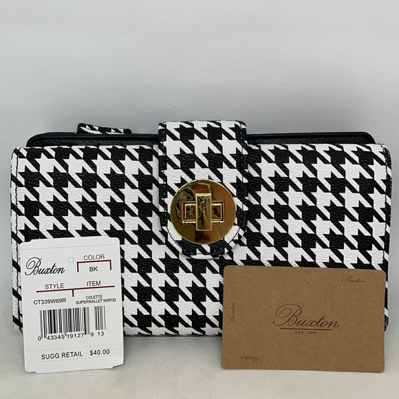 Buxton Handbags - Buxton Houndstooth Must Have Wallet NWT
